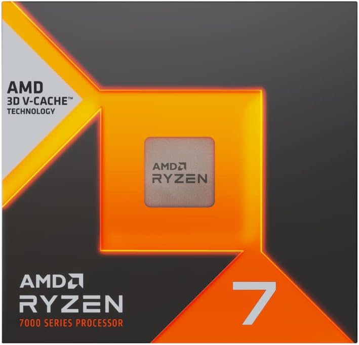 AMD Ryzen 7 7800X3D Processeur avec La Technologie 3D V-Cache (Radeon Graphique Intégré, 8 Cœurs/16 Threads, 120W TDP, Socket AM5, Cache 104 Mo, Jusqu'à 5,0 GHz Fréquence Boost, sans Ventilateur)