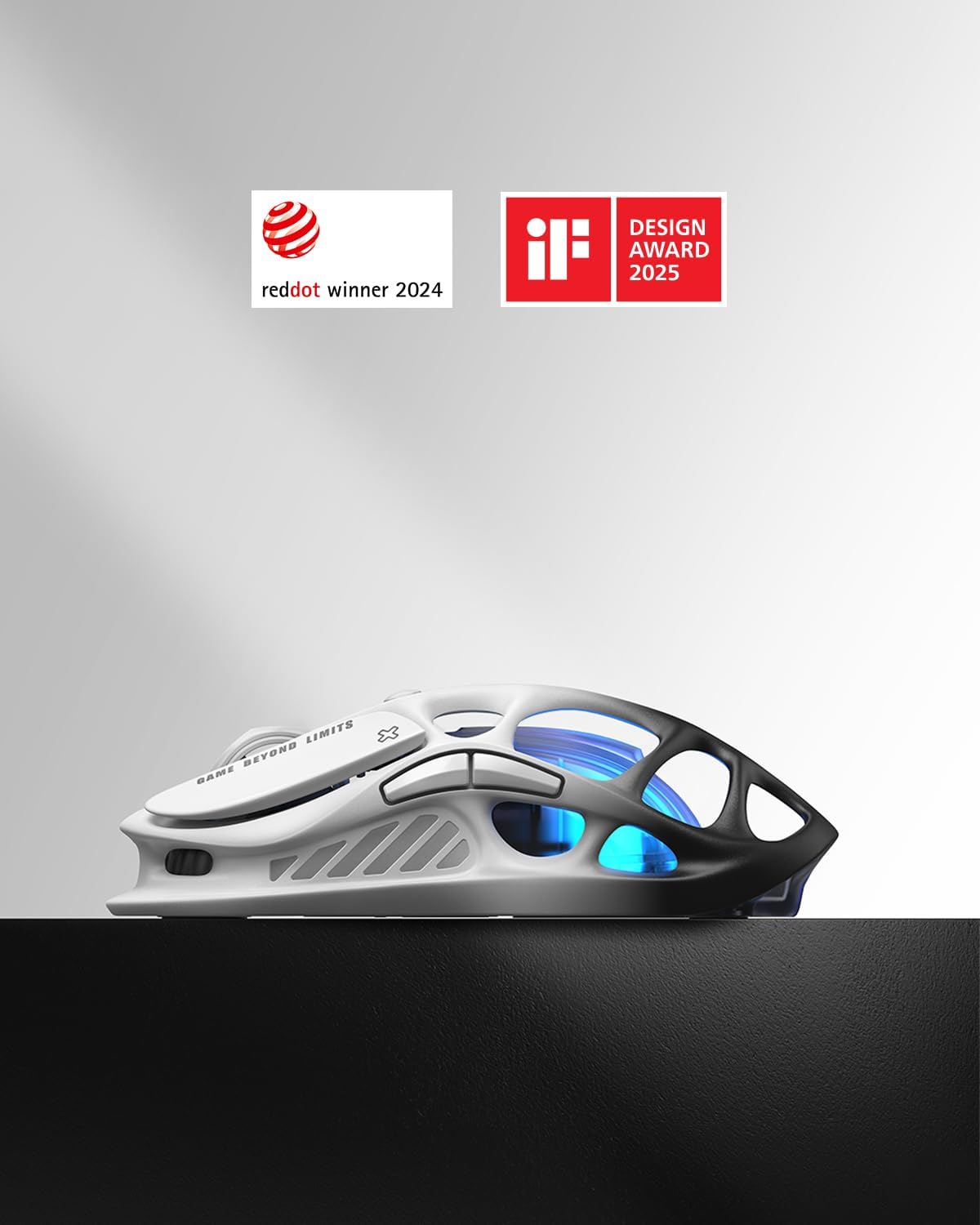 GravaStar Mercury M1 Pro – Souris Gamer sans Fil Ultra-Légère en Alliage de Magnésium, 26 000 DPI, Capteur PAW3395DM, Connexion Triple Mode, 4K, Jusqu'à 200h d'Autonomie - Gradient Noir