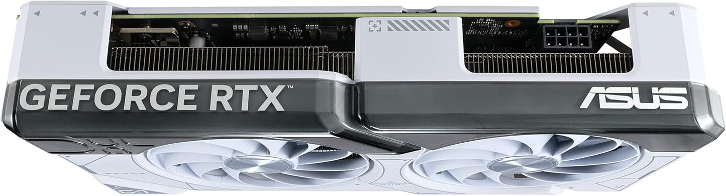 ASUS Dual GeForce RTX™ 4070 White OC Edition 12GB GDDR6X (PCIe 4.0, 12GB GDDR6X, DLSS 3, HDMI 2.1, DisplayPort 1.4a, 2.56-Slot Design, Axial-tech Fan Design, 0dB Technology, and More)
