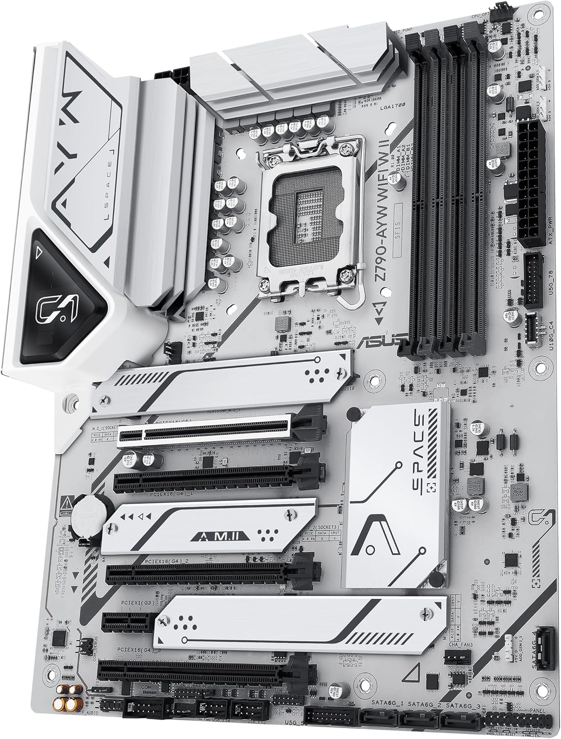 ASUS Z790-AYW Carte mère WiFi W II Intel Z790 (LGA 1700) ATX avec PCIe® 5.0, 3X M.2, 12+1 DrMOS, DDR5, WiFi 6, LAN 2,5 Go, HDMI, USB 10 Gbps Type-C®, USB 10 Gbps Type-C®, Thunderbolt™, USB4®, Aura